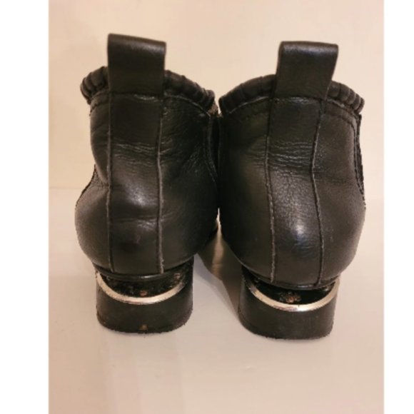 Alexander Wang Leather Chelsea Ankle Black Boots silver Heel size 36 - Picture 8 of 12
